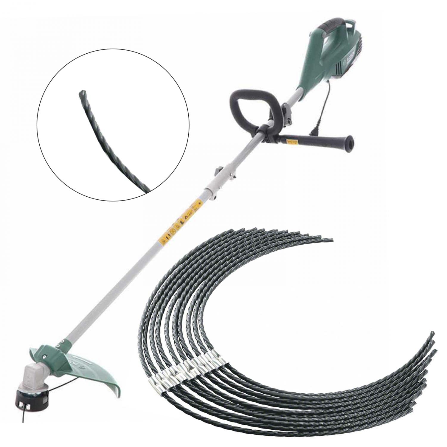 CNANRNANC Lot De 10 Cordes à Gazon Pour Débroussailleuse Pour Bosch AFS 23-37, Fil De Coupe Extra Résistant En Nylon, Diamètre 3,5 Mm, Numéro De Pièce : – F016800431 Pour Jardin