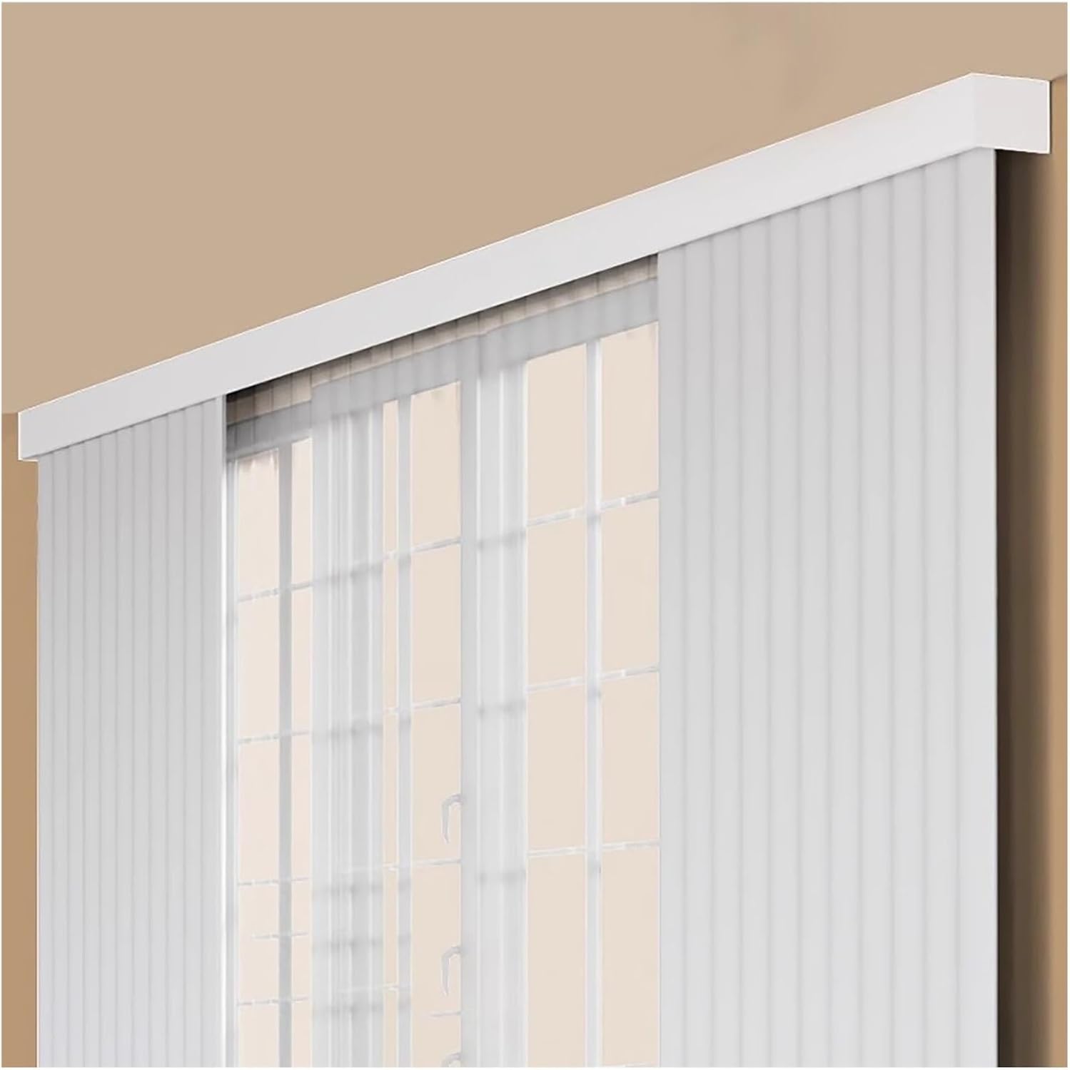SRNSAEB Curtain Rod Valance Box and Track 3 5 7 9 11 13 17 19 23 30 FT, Curtains Pelmet Panel Cover with Rails, Sliding Curtain Tracks Cassette Box for Bay Window/Room Divider(White,17ft/5.2m)