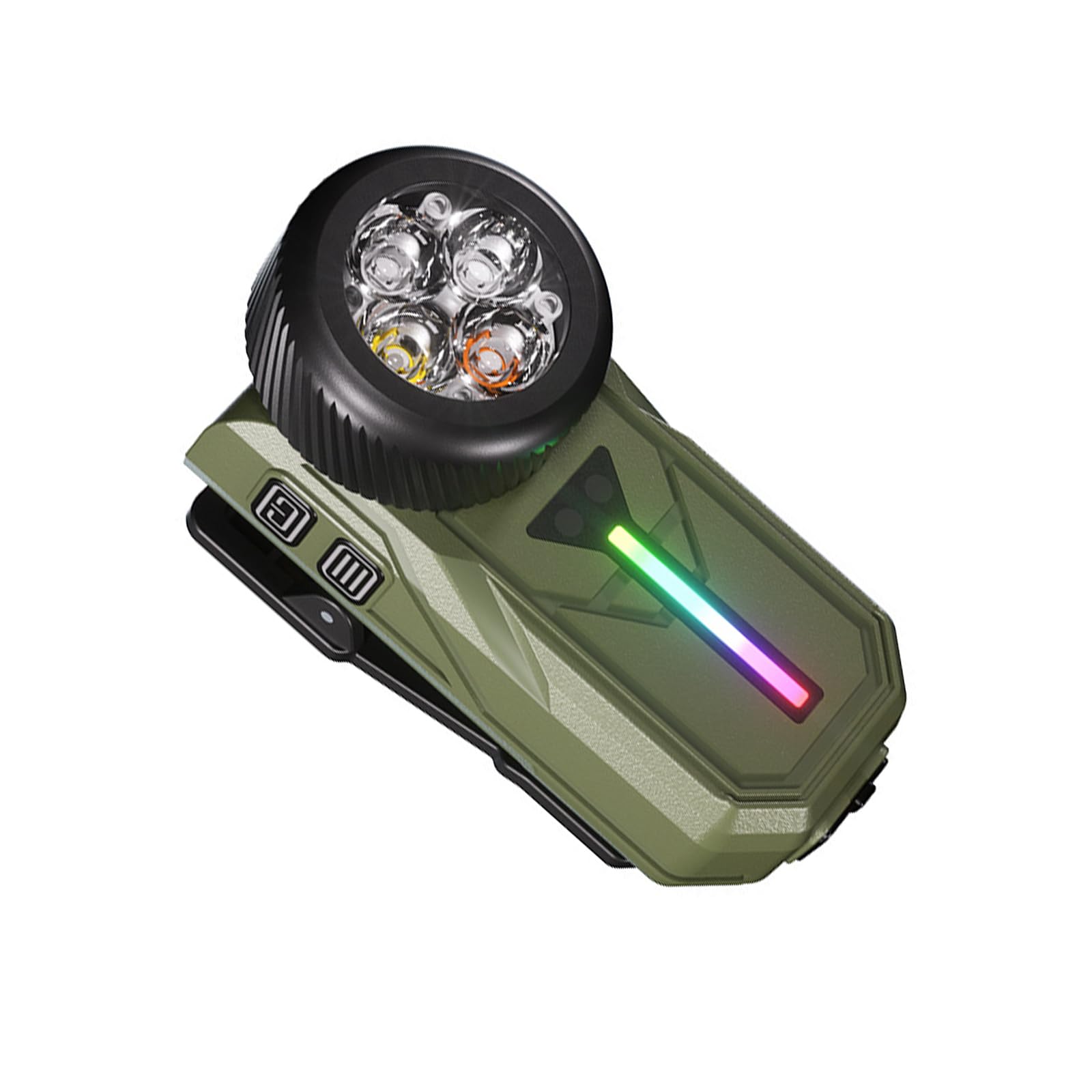 Kaeltsyn Hands Complimentary Rotating Clip Light with USB Charging and Sturdy ABS Construction for Outdoor Activities Auto Sensing Work Light