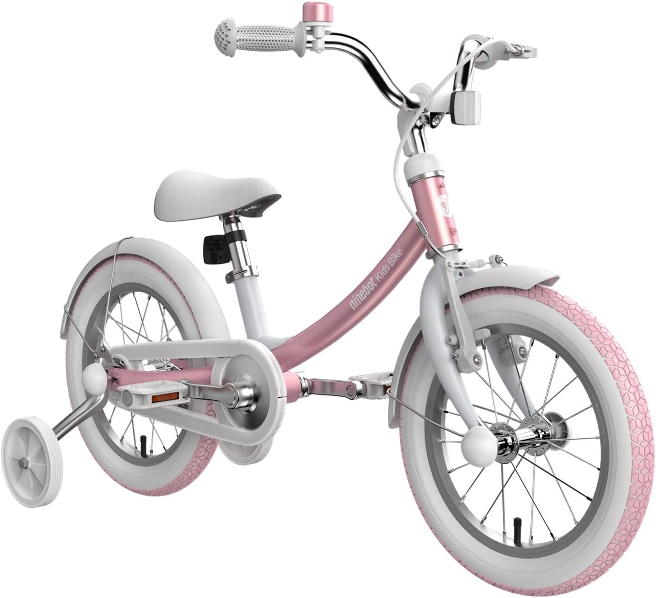 Ninebot Kids Bike for Boys and Girls, 14 inch with Training Wheels, 14 18 inch with Kickstand, Pink Blue Red