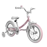 Ninebot Kid’s Bike for Boys and Girls, 14 inch with Training Wheels, Pink