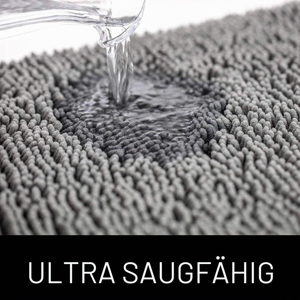 Extra großer Badteppich, lange Badematte, 80 x 160 cm, ultraweiche Chenille-Teppiche, rutschfest und wasserabsorbierend, Badewannen-Bodenmatte, Läufer für Badezimmer, Schlafzimmer, Küche