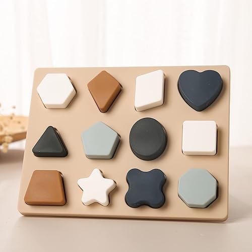 Rompecabezas Montessori de forma de aprendizaje para niños preescolares niños y niñas juguetes educativos con forma de silicona