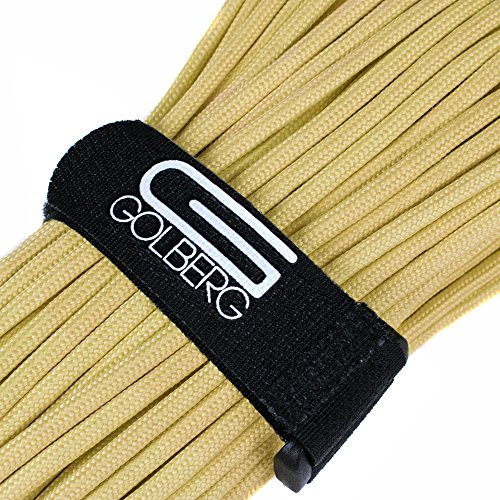 Golberg 550 Type True Kevlar Paracord - härtestes Paracord in Militärqualität - Besser als Paramax - 567 kg Testbewertung - 7 Strangkern 150 m, gelb Cover