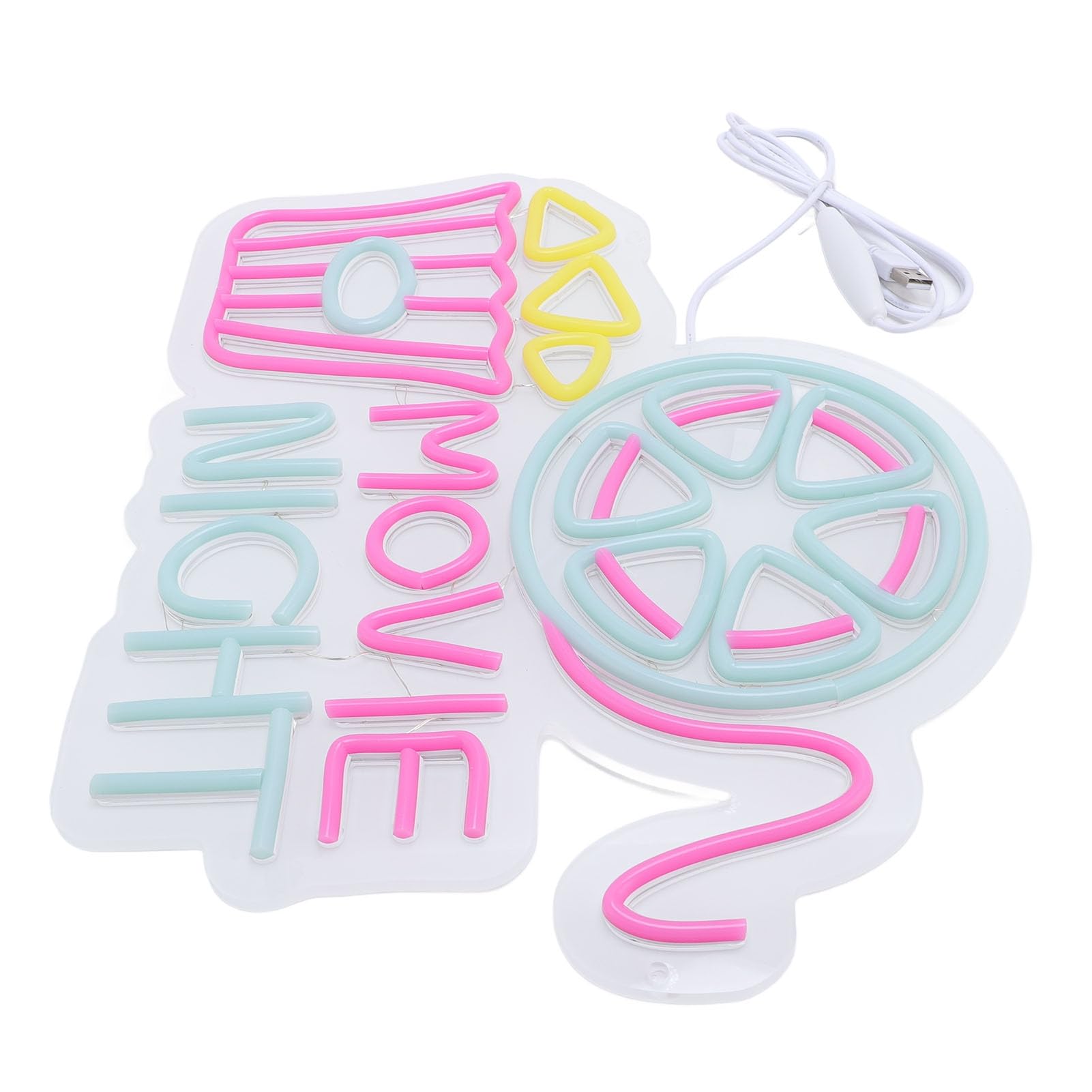 Insegna Al Neon a LED con Luce Al Neon Dimmerabile Alimentata Tramite USB per Serata Cinema con Motivo Popcorn per Decorazioni Murali per Feste Home Cinema