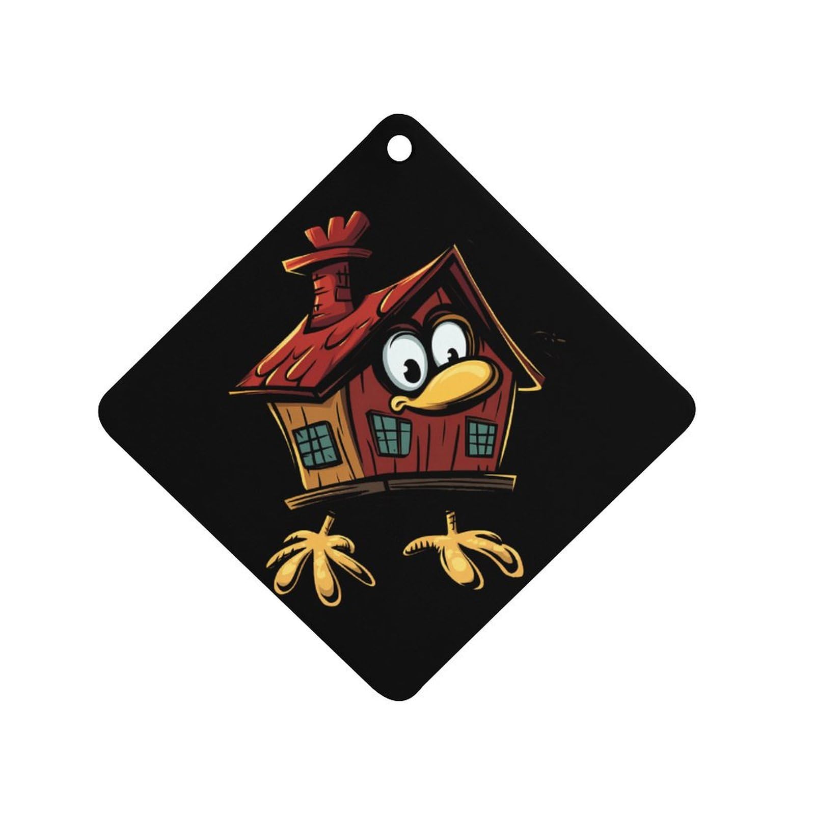 House on Chicken Legs Car Air Freshener Hanging Aromatherapy Tablets for Car Accessories Rhombus