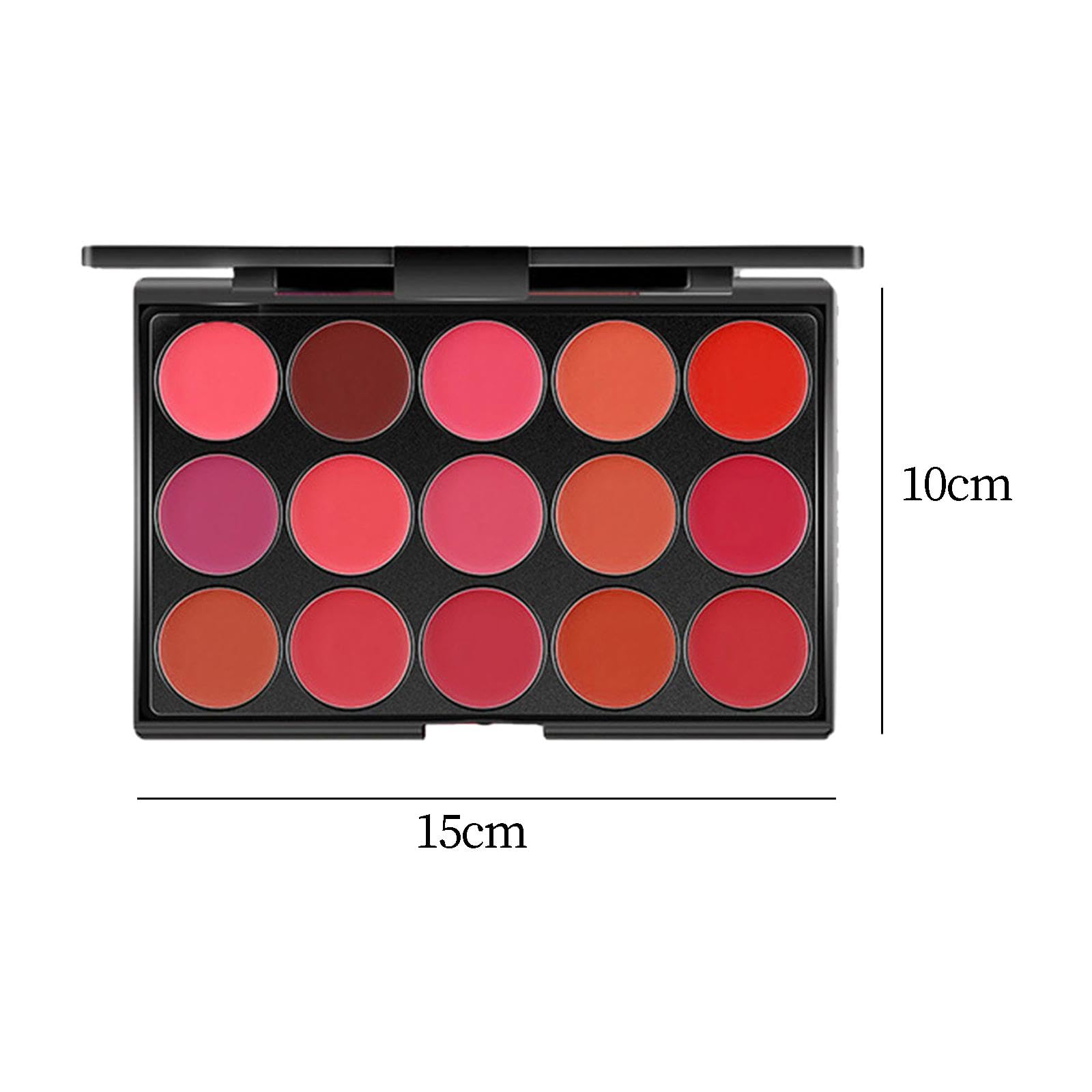 Paleta de 4 Labiales, Paleta de Maquillaje de Labios Nude, Set de Brillo Labial, 15 Colores, Crema Hidratante, Kit de Maquillaje Profesional Antiadher