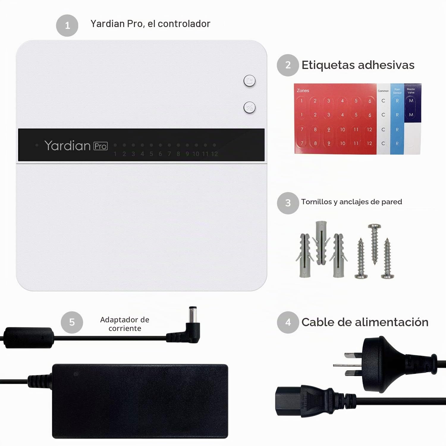 Yardian Pro Programador de Riego Inteligente (8 Zonas) – Instalación Fácil, Apple HomeKit, Ethernet y Wi-Fi, Botones Manuales, Programación Meteorológica