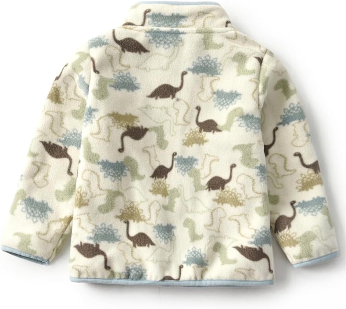 Kids Printed Polar Fleece Jacket Toddler Baby Boys Girls Autumn Winter Warm Sherpa Lining Outerwear Soft Lightweight 2-3T Green Dinosaur image 2 of 6 B0D8W5C1S1