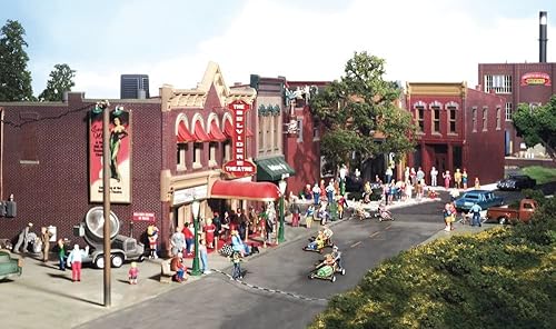 Miniatura 2 de Scenic Accents Downhill Derby Racing (5 niños con 2 carritos) Escala HO Woodland Scenics