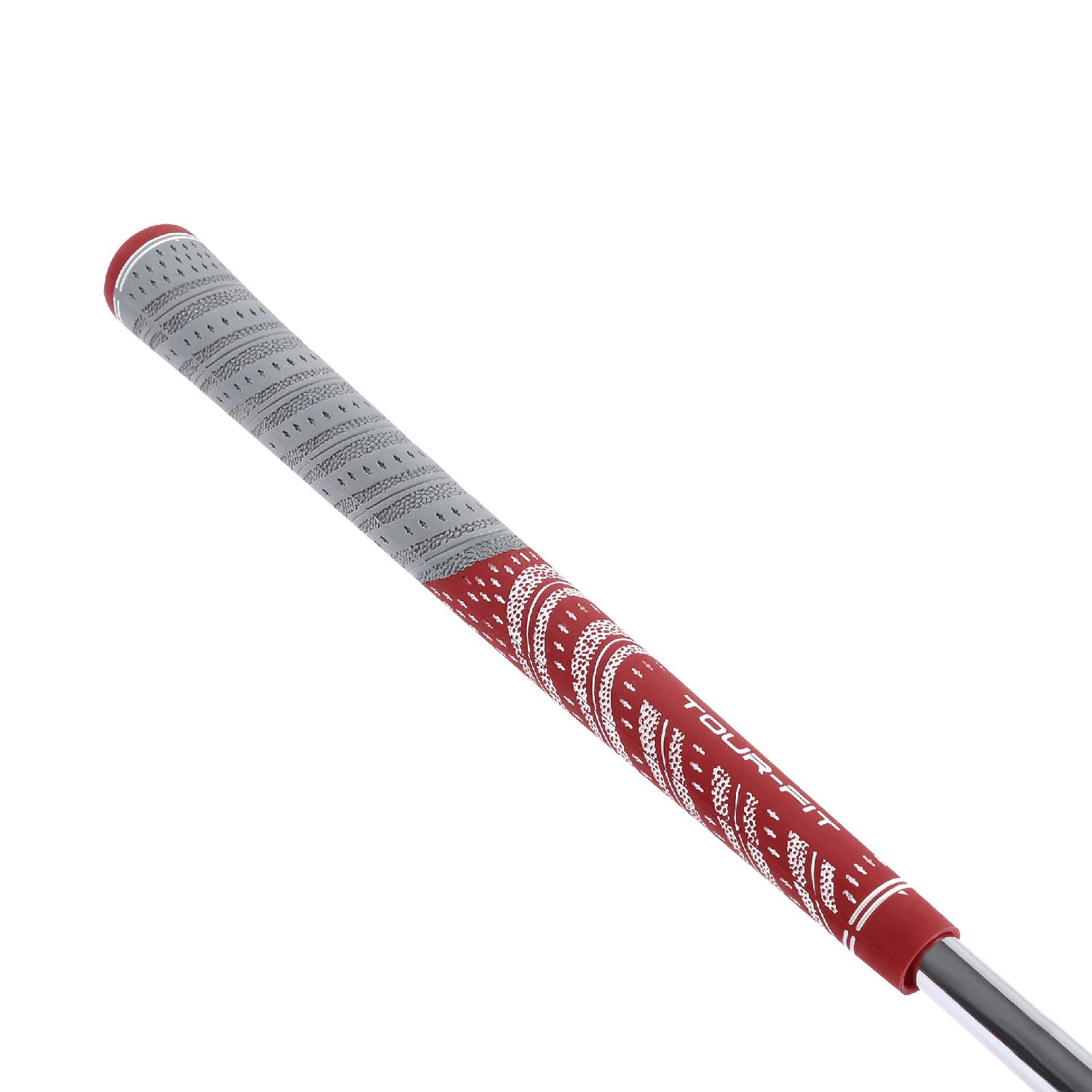 Tour Fit Non Cord Wood Iron Golf Grip Standard / Oversize Golf Grips Free Professional Grip Tape (Oversize, Red/Grey)
