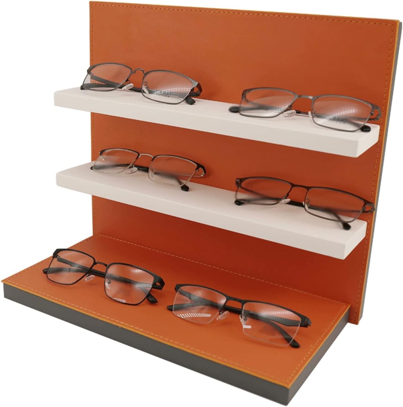 Leather Sunglasses Display Stand Glasses Stand Sunglasses Rack Holder Glasses Bracket Display Decoration Sunglasses Display Stand (Size : 2) ()