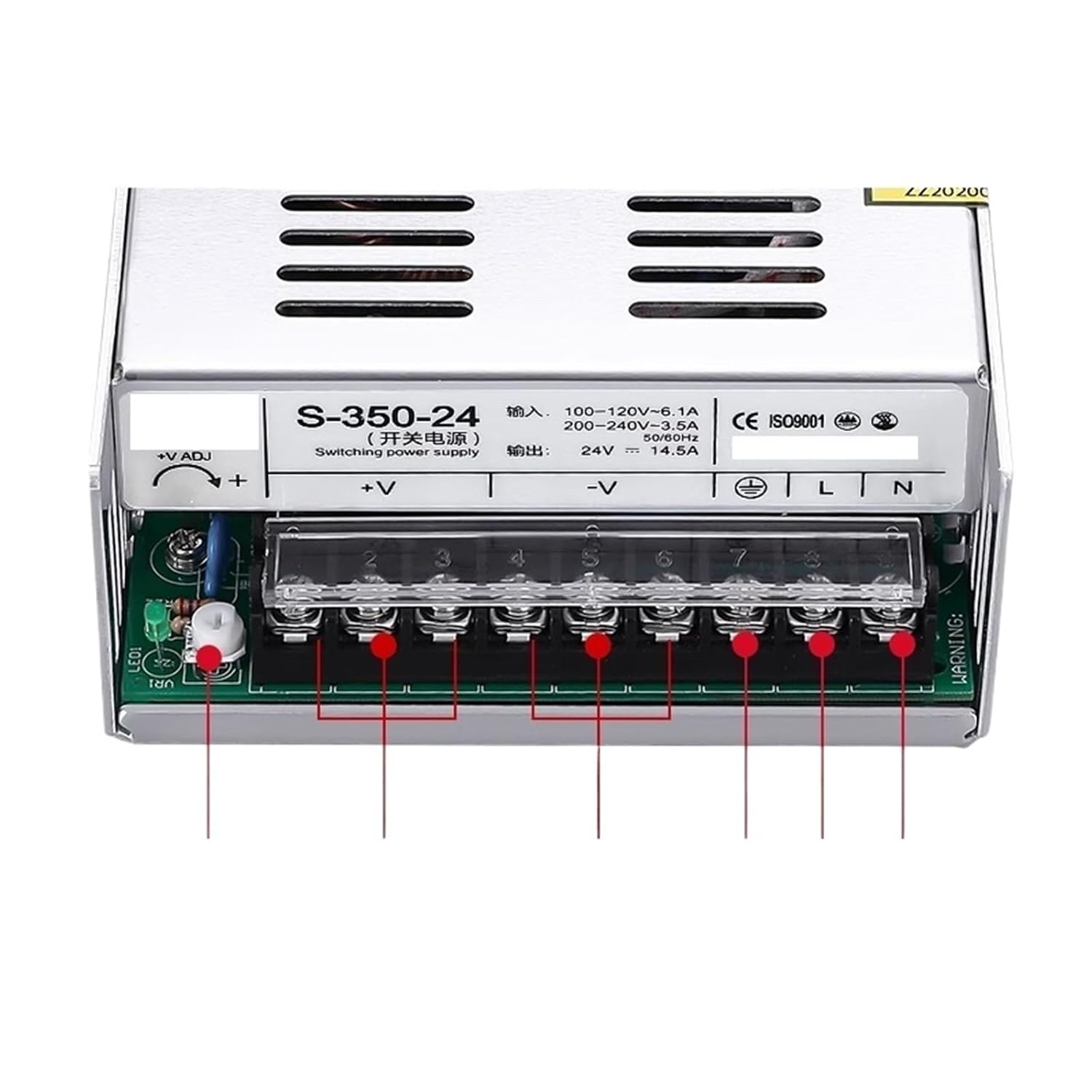 100-240V AC to DC 12V-24V 50W 60W 75W 220 RPM 24V Switching Power
