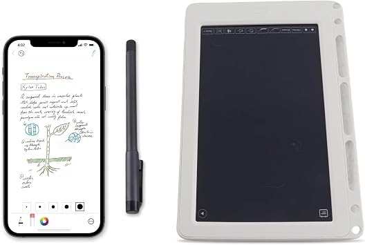 Digital Notebook with Smart Pen, Real-time Sync for Digitizing, Note-Taking, Digital Smart Pen Notebook and Writing Board Set, Compatible with iOS & Android Smartphone