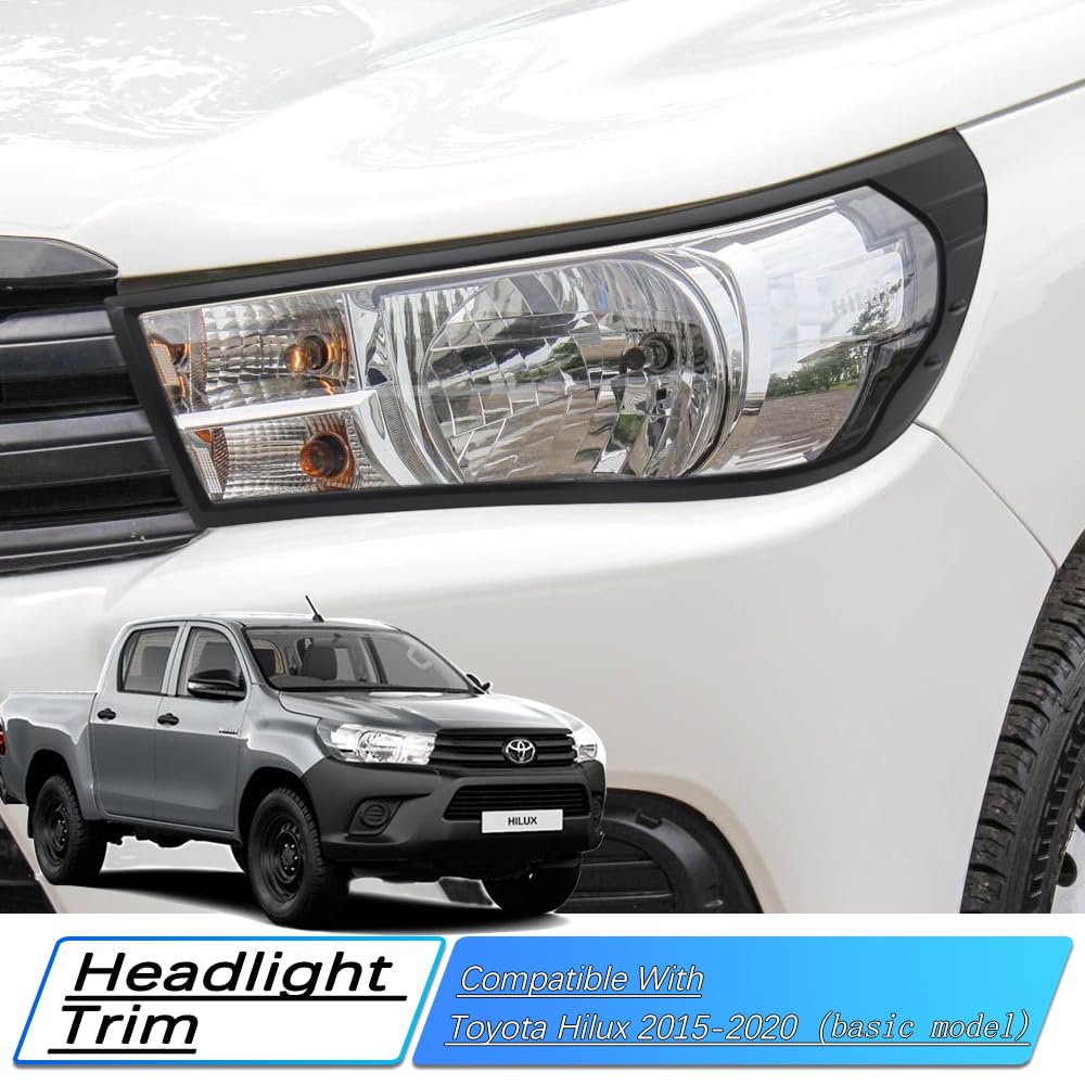 Copricerchi fari per Toyota Hilux 2015-2020 modelli di base Hilux Active Icon Revo, Hilux AN110 AN120 AN130 nero lunetta per fari