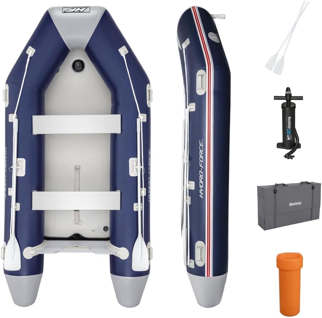 Bestway Hydro-Force Inflatable Boat, Caspian Blow Up Dinghy Raft Set With Hand Pump And Oars, Multiple Sizes