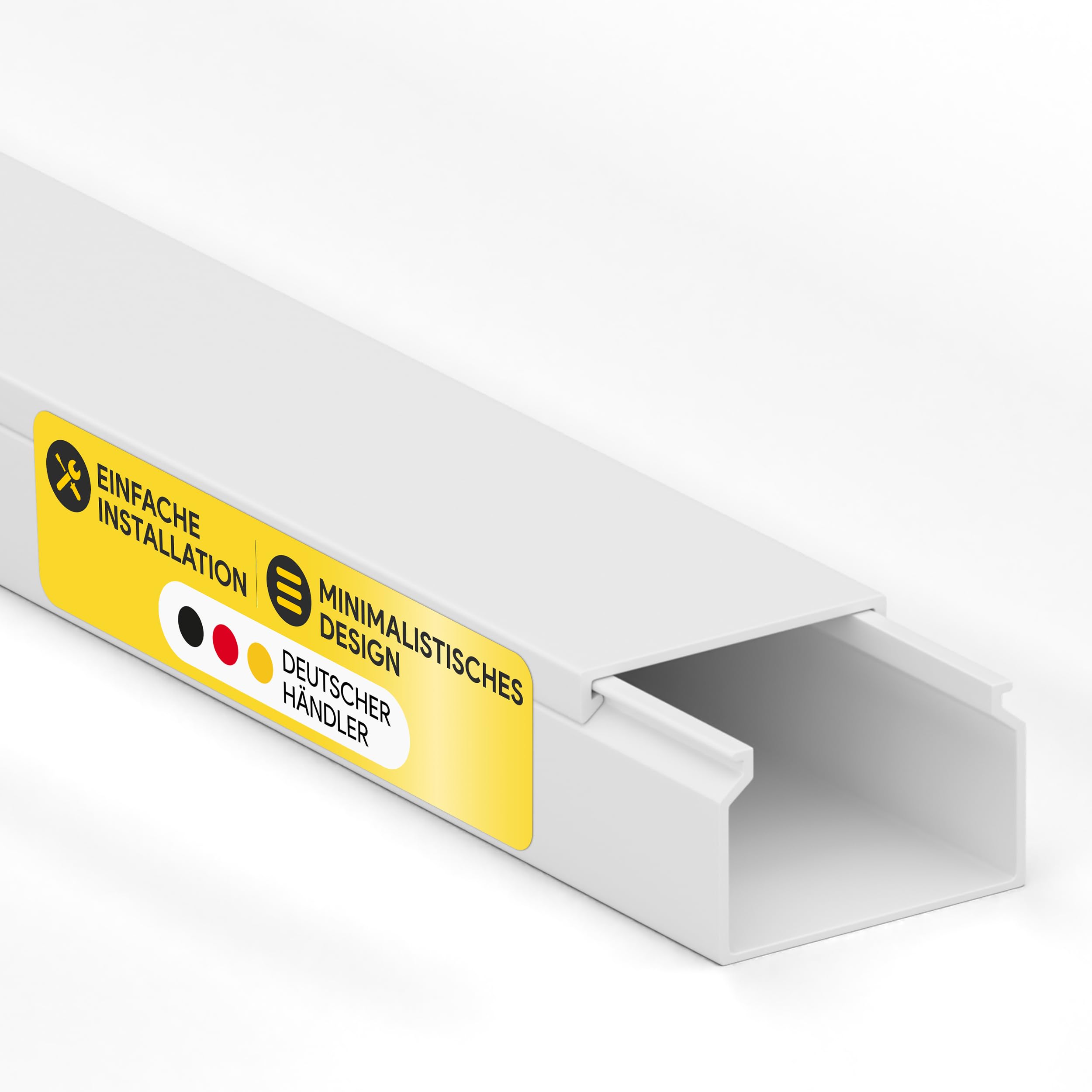 Kabelkanal aus hochwertigem PVC weiß Kabelleiste 2m - 5 Stück - 25x16mm
