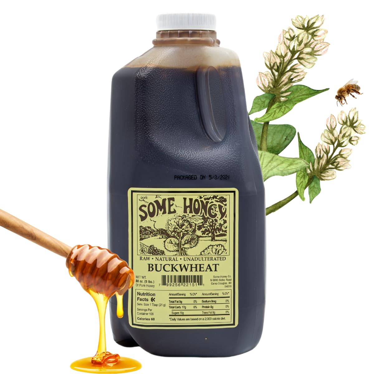 Amazon.com : Some Honey Raw & Unfiltered Buckwheat Honey – 100