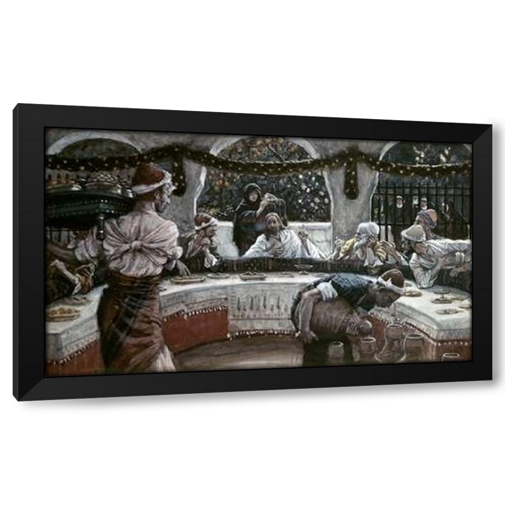 ArtDirect Alabaster Box of Very Precious Ointment 48x28 Huge Black Modern Wood Framed Canvas Giclee Art by Tissot