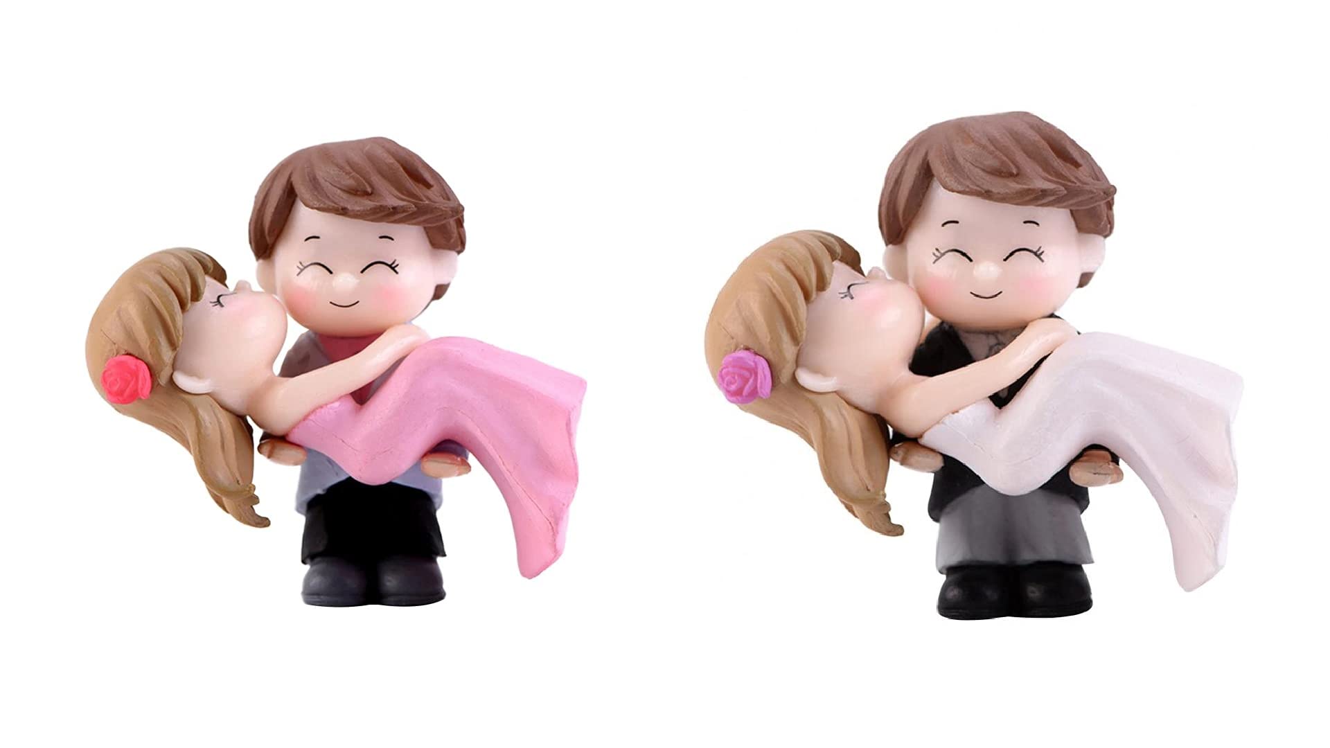 BHOOLU&GOOLU Sweety Lovers Couple Hug Style Figurine Miniature- Style 11 -(4 pcs/Set)