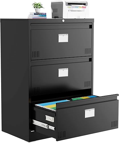 Petonline Archivador lateral de metal con 2 cajones y cerradura de huellas dactilares, amplia organización de archivos, muebles de oficina en casa