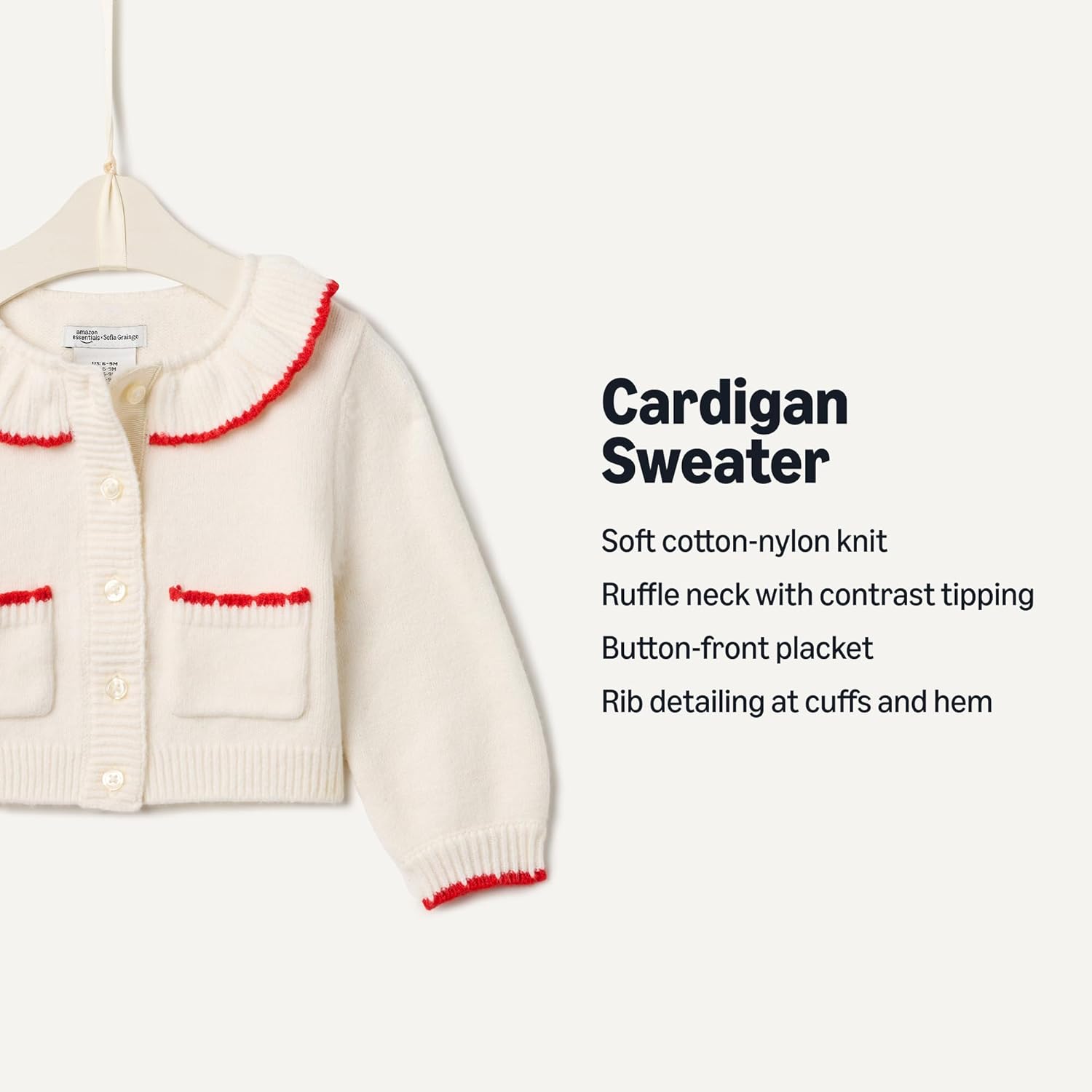 Amazon Essentials x Sofia Grainge Babies, Toddlers and Girls' Cardigan Sweater - Image 3