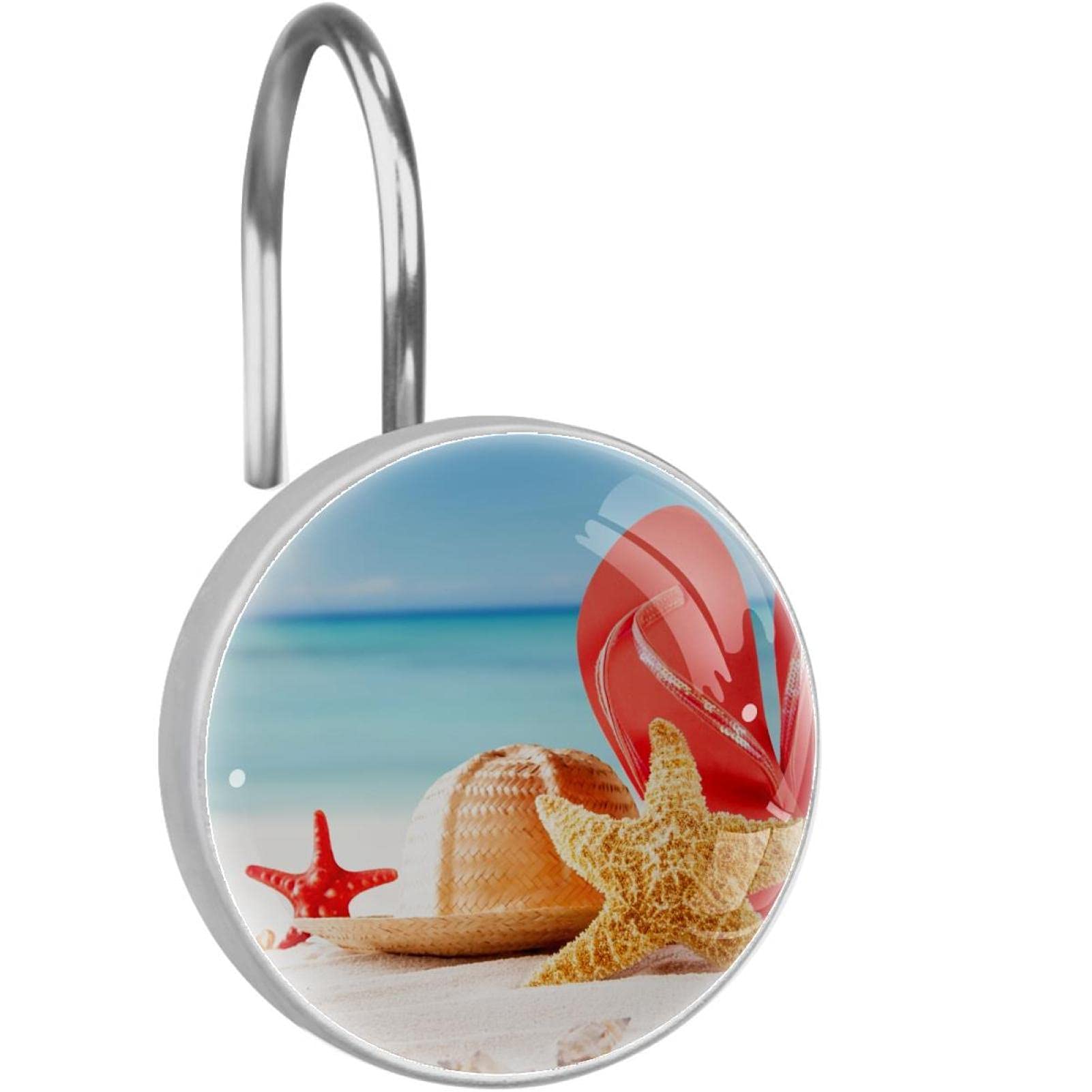 Ganci doppi per tenda da doccia antiruggine (set da 12