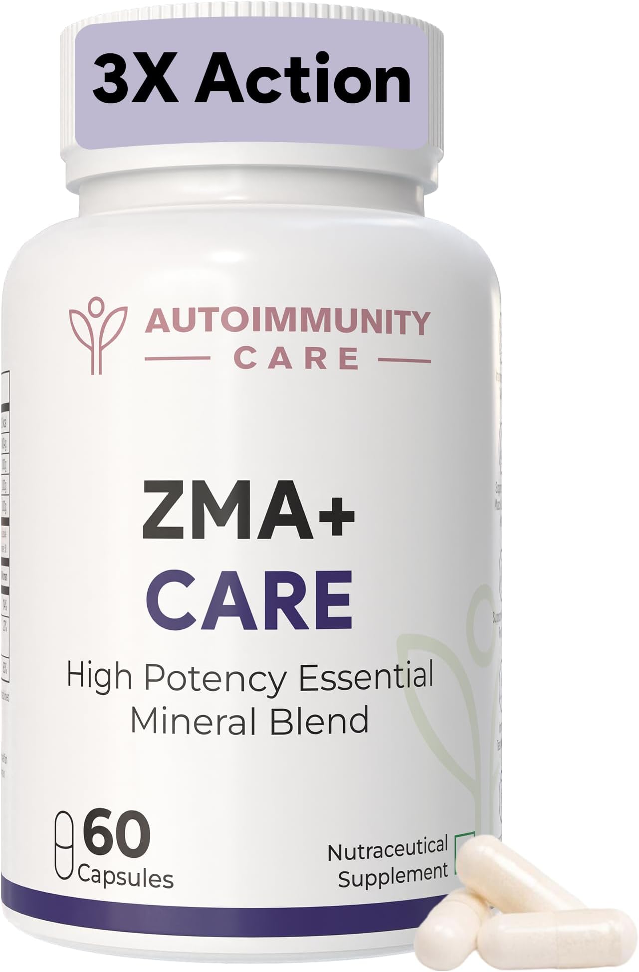 - Autoimmunity Care ZMA+ Care | Zinc Magnesium Supplement with Vitamin B6 | Supports Sleep, Muscle Recovery, Brain Health, Immunity & Stress Relief | ZMA Supplement for Men & Women | 60 Caps (30 doses)