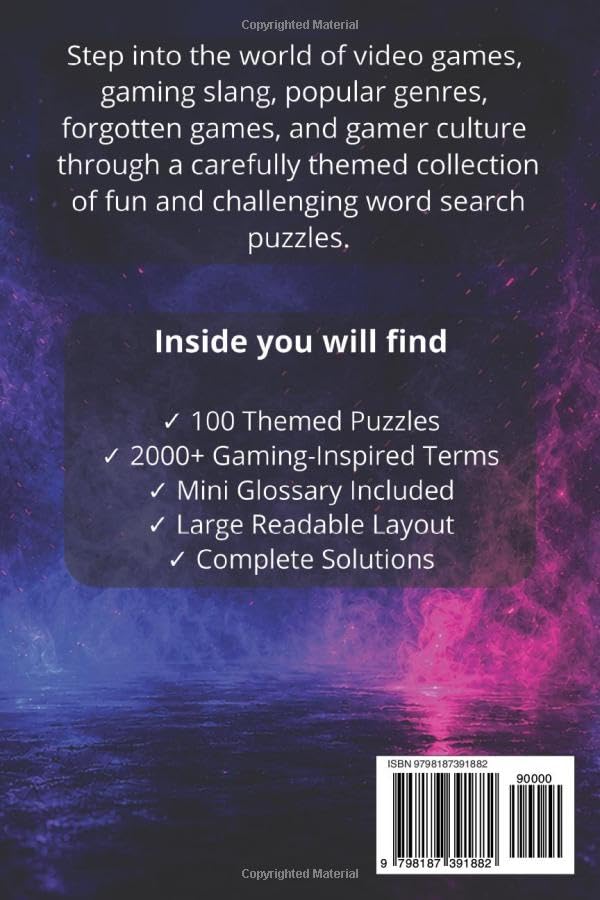 Gaming Word Search Book: 100 Themed Puzzles with Solutions, Gaming Slang, Abandoned Games, Gaming Culture and more • 6x9 inches, 176 pages • 2000+ terms. image 3