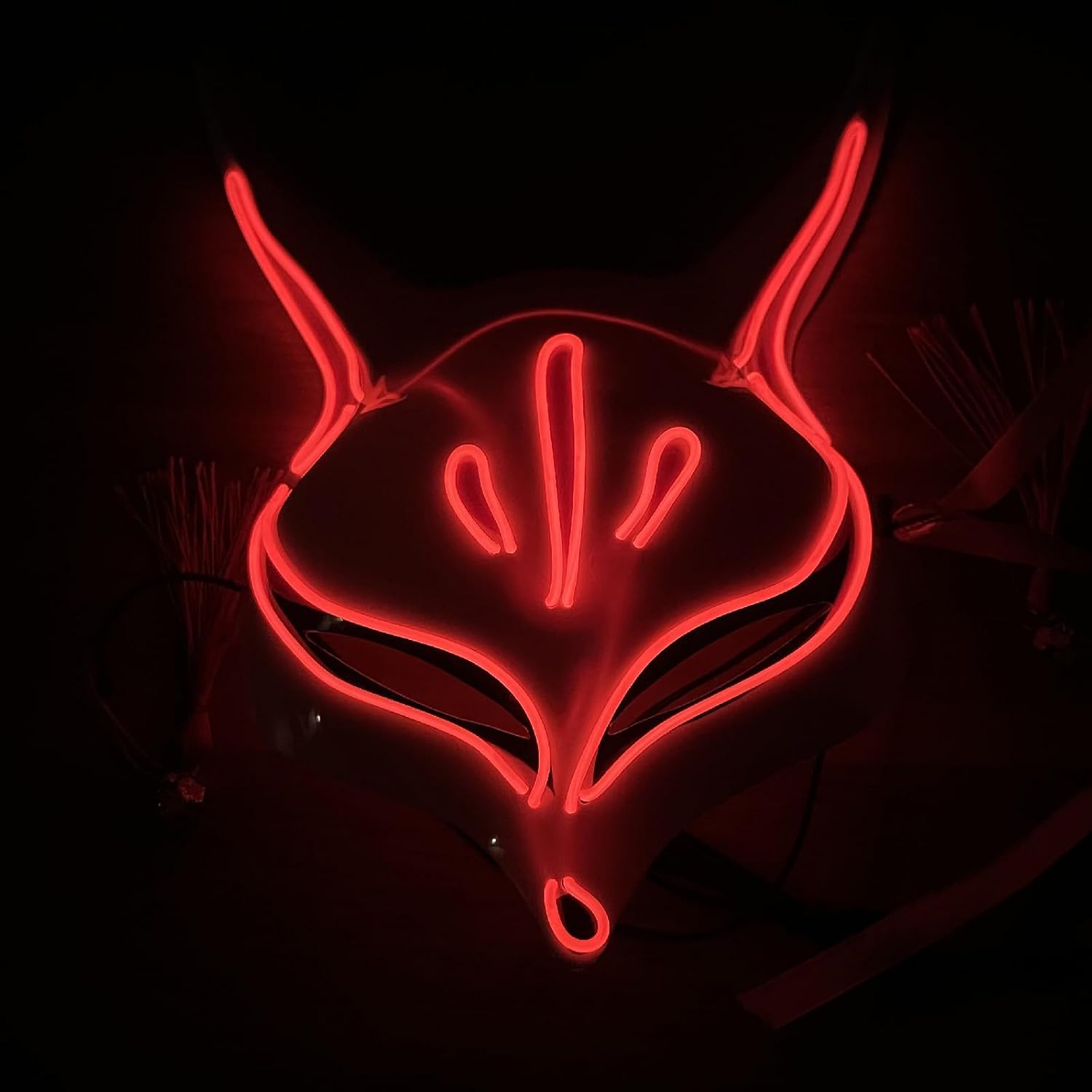Máscara LED roja Halloween Fox Purge para adultos