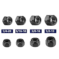 Vista 4 de 5/16-18 Tuercas de bloqueo hexagonales de nailon 5/16-18, 50 tuercas de seguridad de acero inoxidable 304, accionamiento hexagonal, acabado