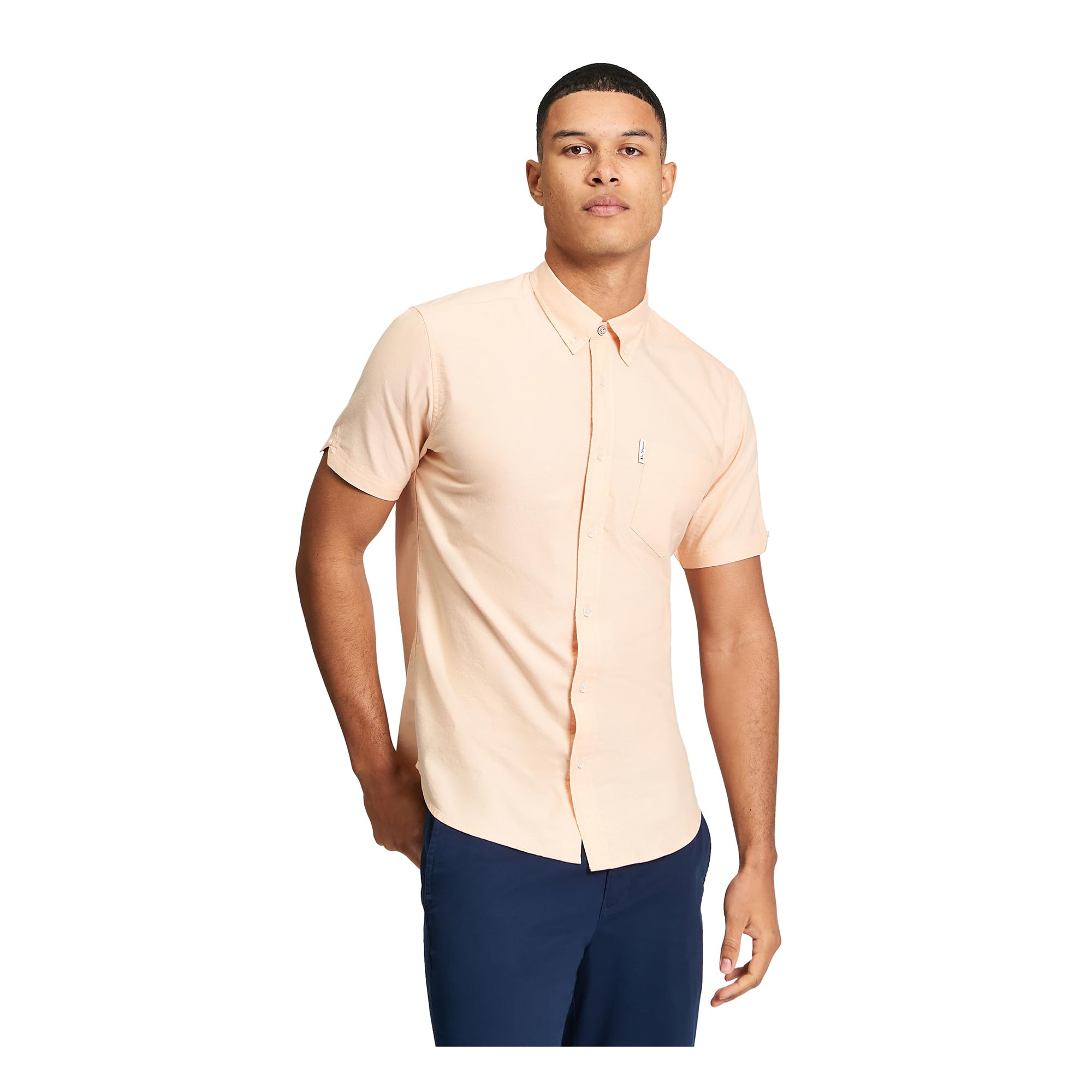 Ben Sherman Mens Signature Oxford Short Sleeve Shirt - New Orange - XXL