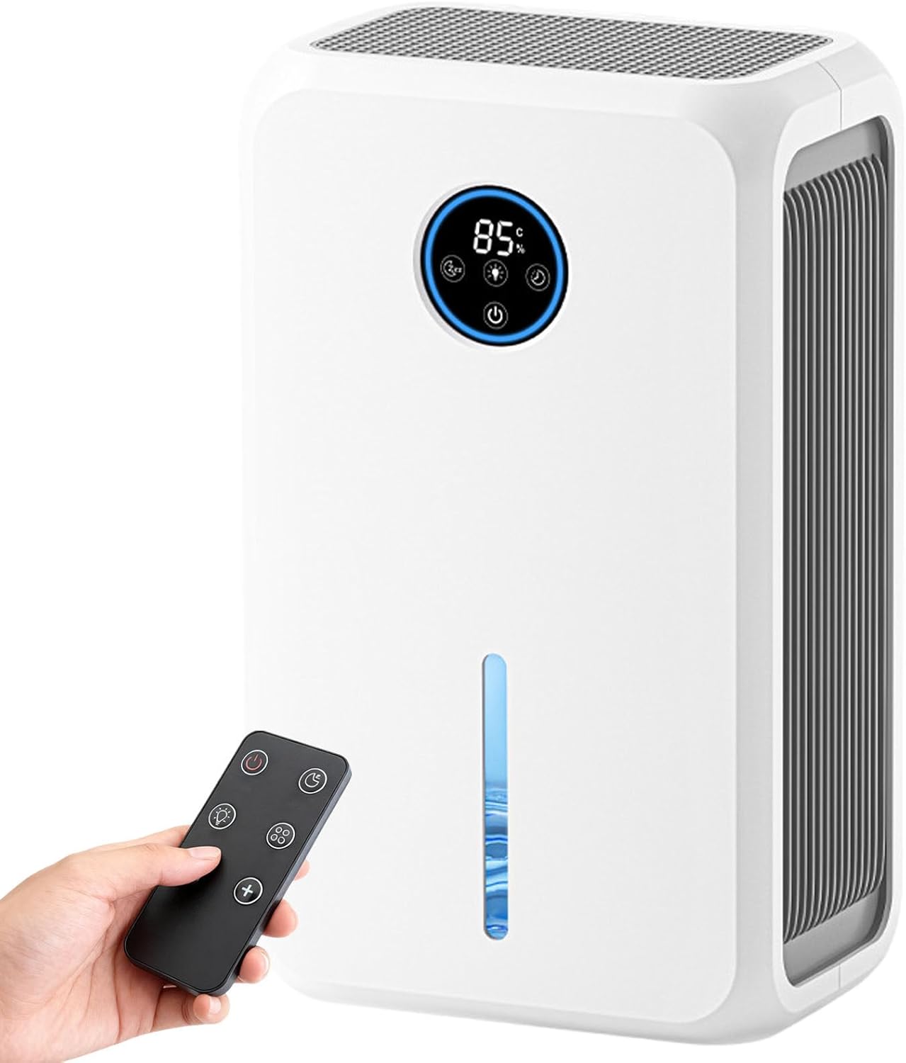 Compact Portable Dehumidifier - Fast Humidity Control (40%-70%), 12h Timer, 2.2L Tank, Digital Display, Ideal for Office and Moist Environments, Efficient Air Dryer