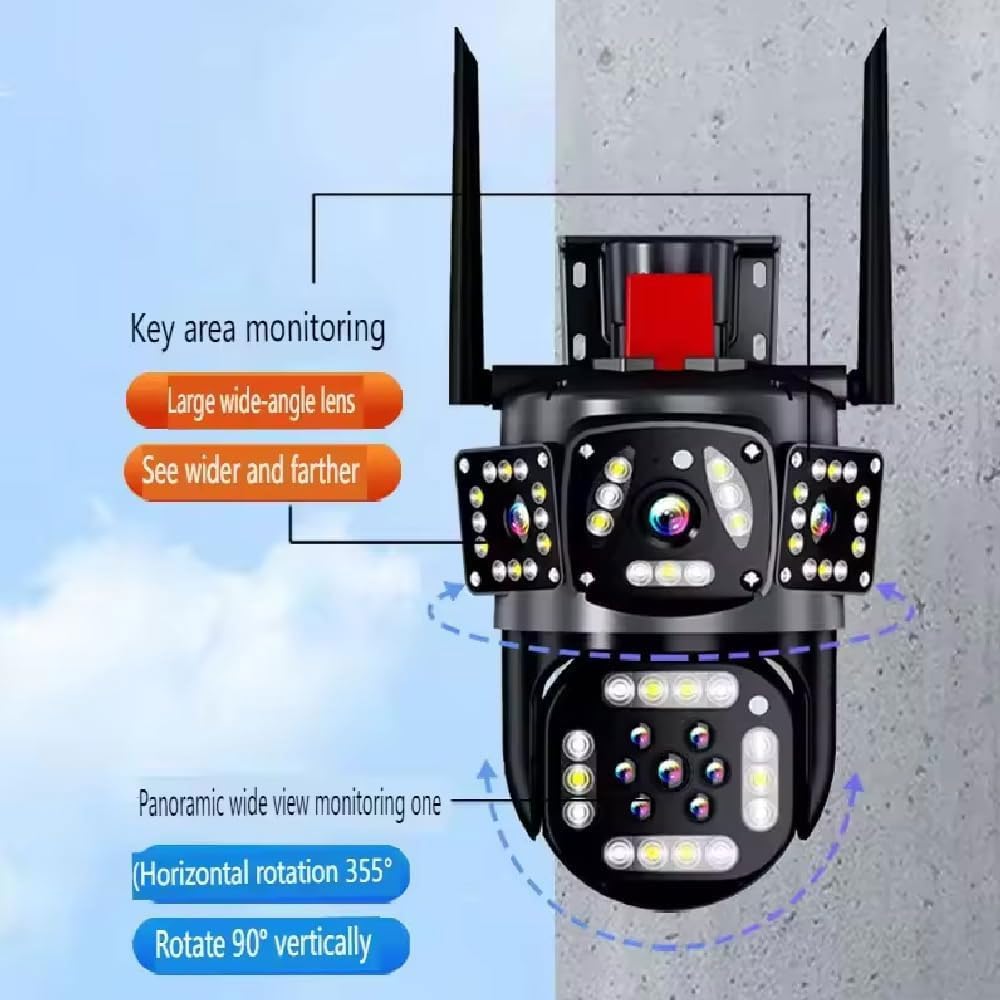 Telecamera di sicurezza per esterni con monitoraggio automatico e vista a 360°, telecamera WiFi HD impermeabile con archiviazione cloud e citofono vocale bidirezionale, per la sicurezza domestica