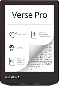 PocketBook - Verse Pro - Leitor de E-Book - Tinta eletrônica - 6 polegadas - 16 GB - Vermelho