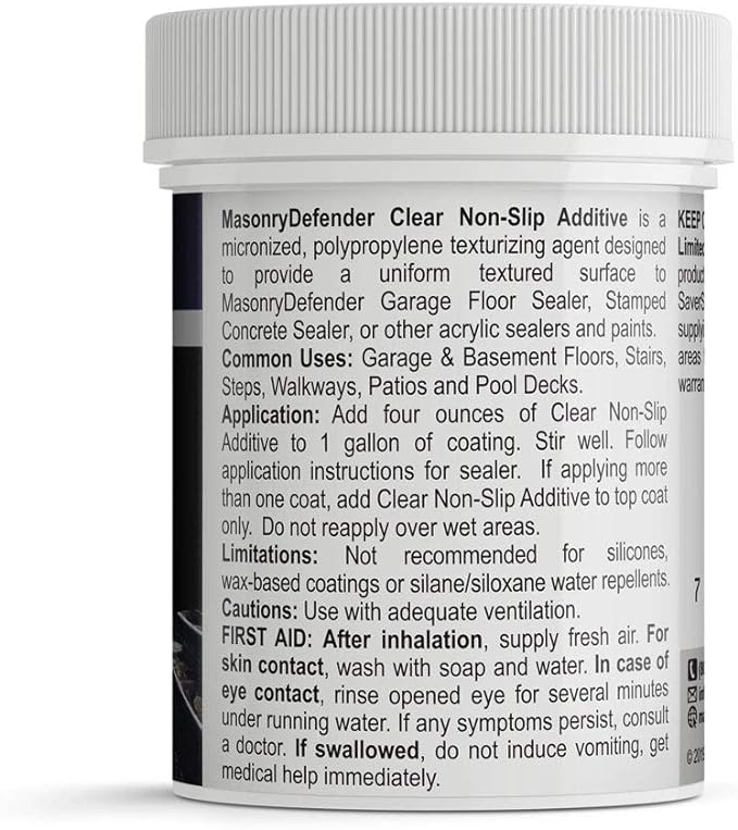 MasonryDefender Paint Additive Fine Grit 300595 - Aditivo Antideslizante Transparente para Selladores Acrílicos - 4 oz. miniatura 3