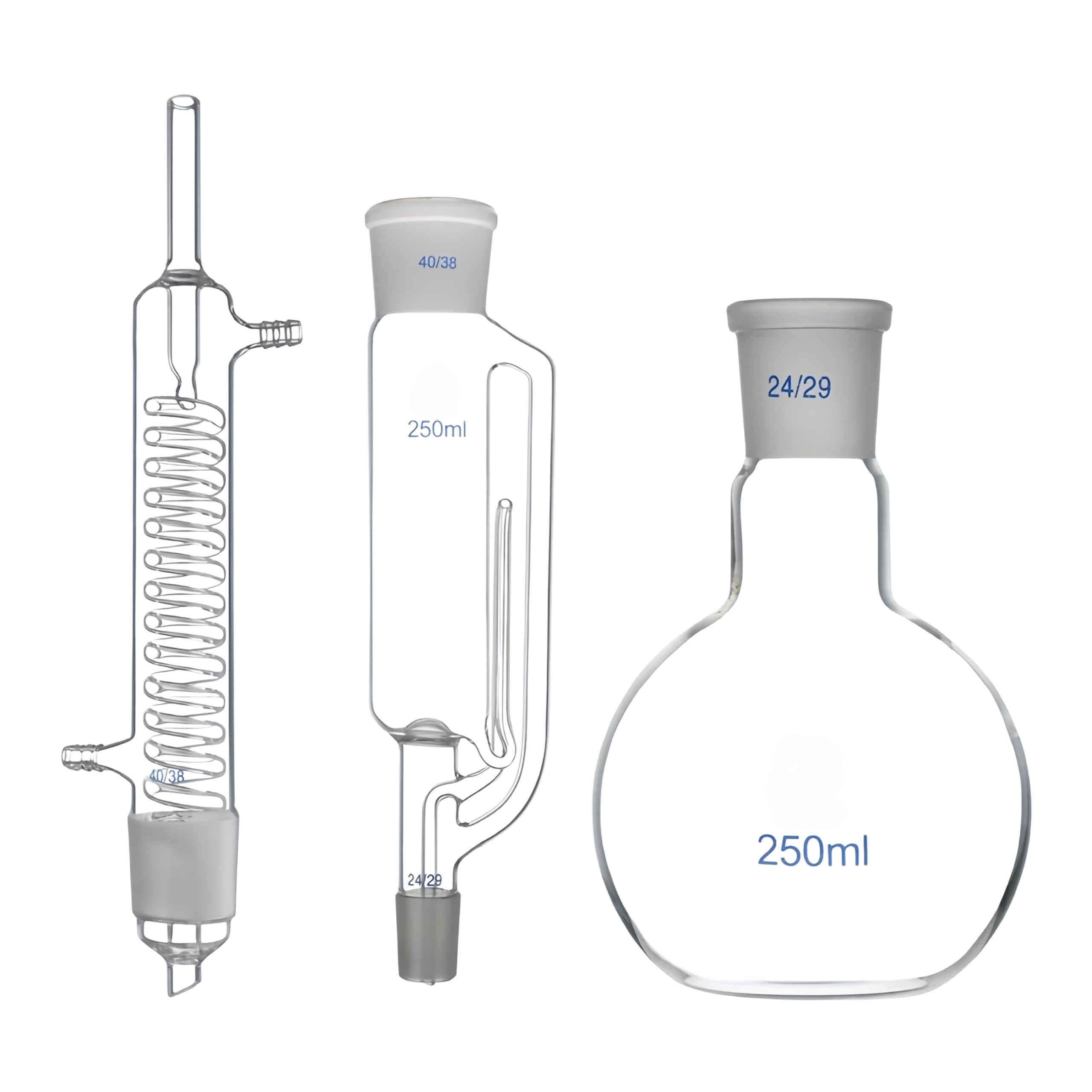 VIDOO Set Estrattore Soxhlet in Vetro Borosilicato Alto con Condensatore a Spirale, Apparecchiatura da Laboratorio per Estrazione di Grassi e Oli, Vetreria Resistente a Calore e Acidi, 1000ml