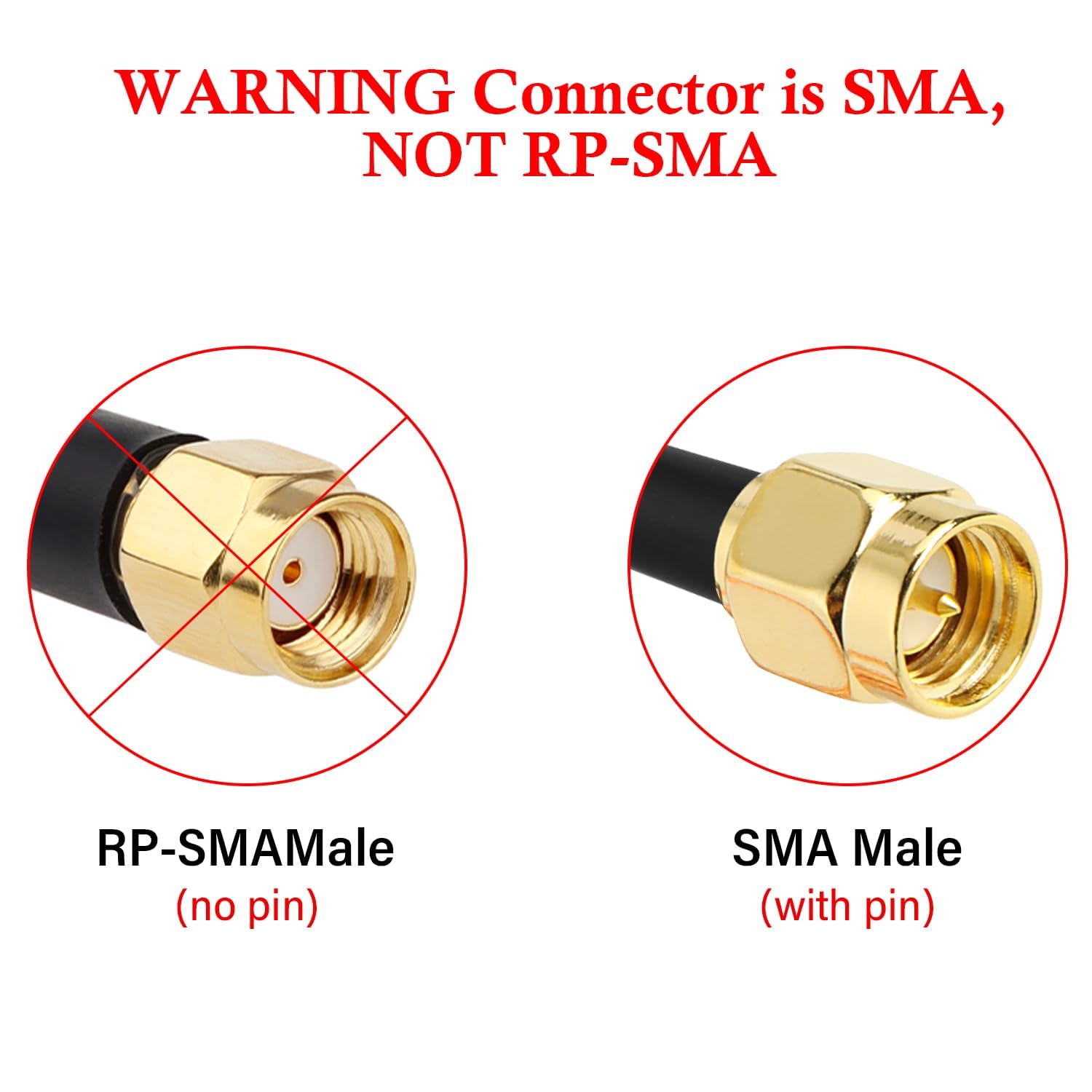 XRDS -RF Cavo coassiale SMA maschio a SMA maschio, 15,2 cm, confezione da 4 RG316 SMA