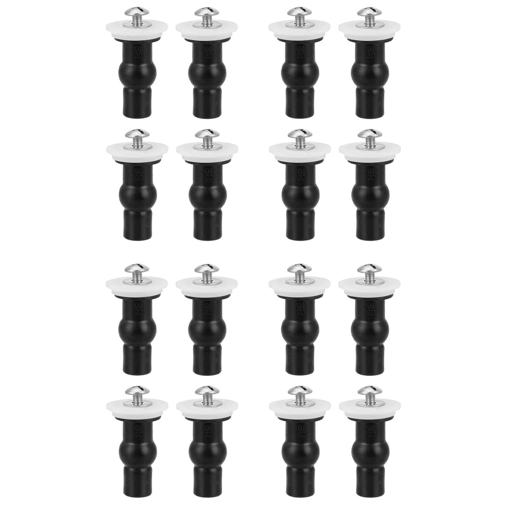 Hndhbfgrt 16 Pack Toilet Seat Screws Toilet Seat Hinges Bolt Expanding Rubber Top Nuts Fixings Fix WC Blind Hole Fittings