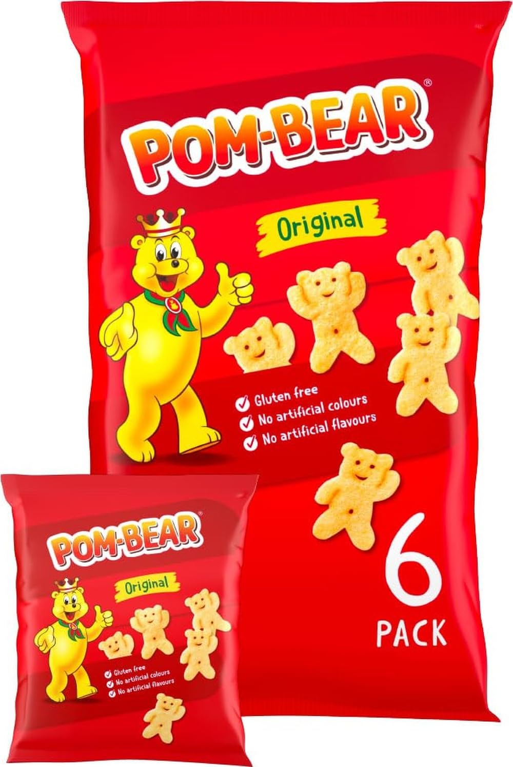 Pom Bear • Original Potato Snacks • Multipack • 6 Bags