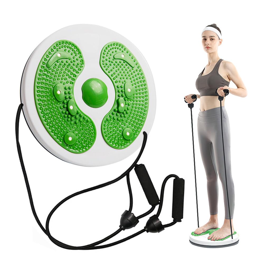 Gobesty Waist Twister Machine - Twister Exercise for Waist Sculpting, Pilates Board with Resistance Bands and Foot Massage