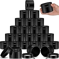 Vista 12 de 24 frascos de plástico transparente vacíos con tapas, recipientes de almacenamiento redondos de boca ancha para productos de belleza, crema