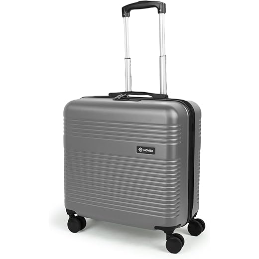 NOVEX Laptop Bag Bolt Hard Top Overnighter Carry-on | Polycarbonate Hard Case Luggage 8 Spinner Wheel 40 cms | Laptop Trolley Bag with Number Lock | Business Trolley Bag - Men & Women, Grey