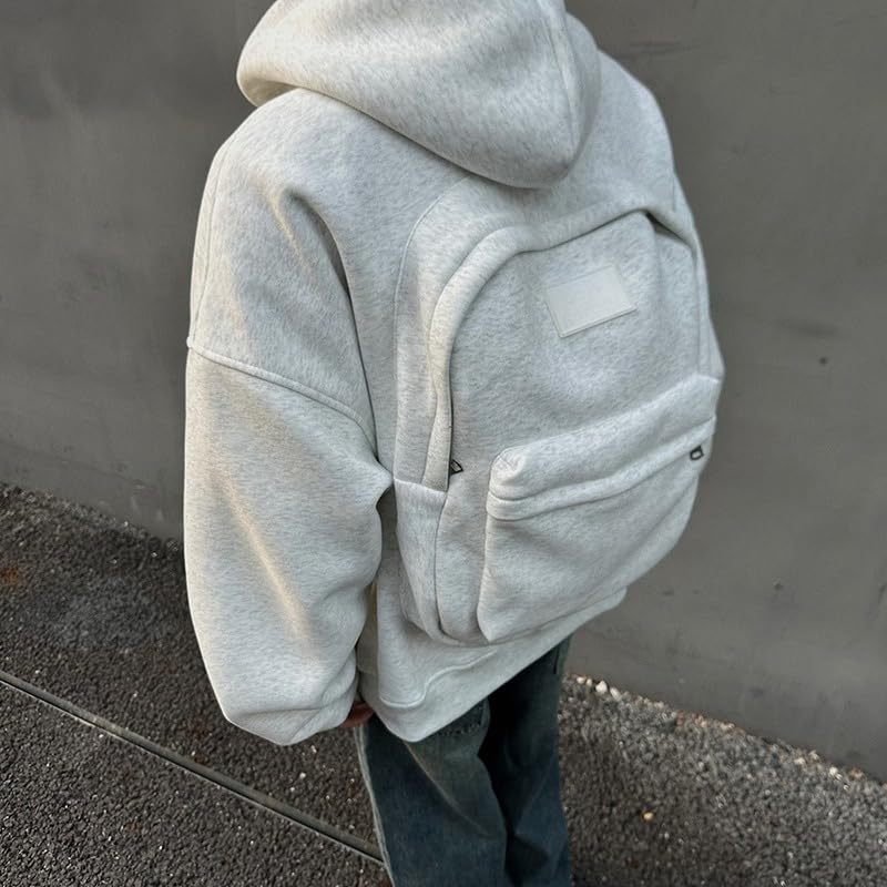Y2k Hoodie Men Teens Funny Backpack Full Zip Up Hoodie Lazy Style Oversized Sweatshirt Jacket streetwear2