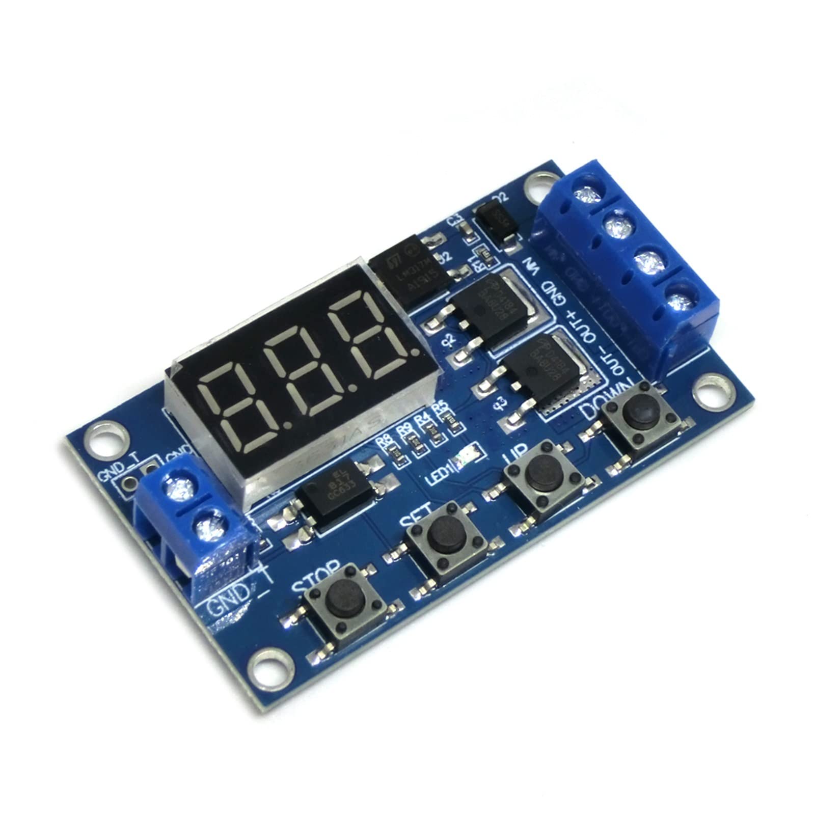 CSKWLLNBC DC 5V ~ 36V Dual MOS LED Digital Time Delay Relay Trigger Cycle Timer Switch Circuit Board Timing Control Module DIY