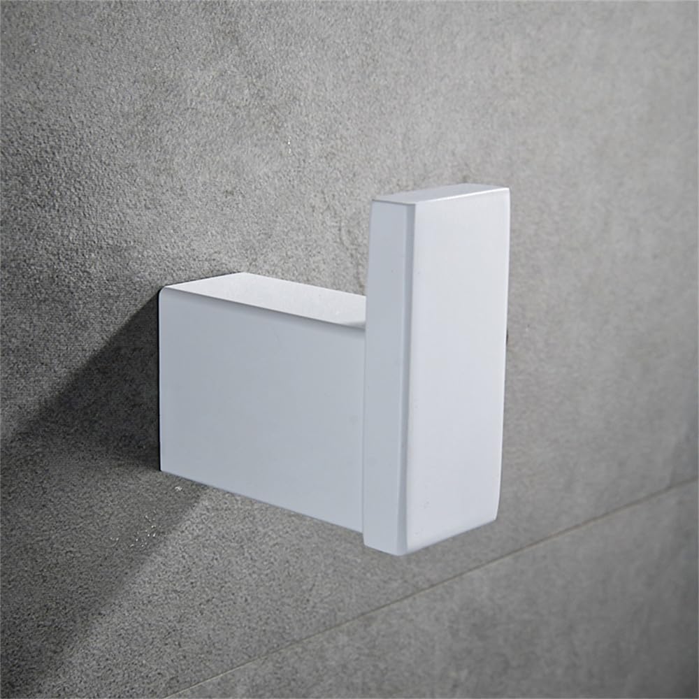 Türhaken Badezimmerhaken Badezimmer-Hardware-Set, weißer Bademantelhaken, Handtuchhalter, Stangenregal, Seidenpapierhalter, Zahnbürstenhalter, Badezimmerzubehör, Bademantelhaken, A(Color:Robe Hook)