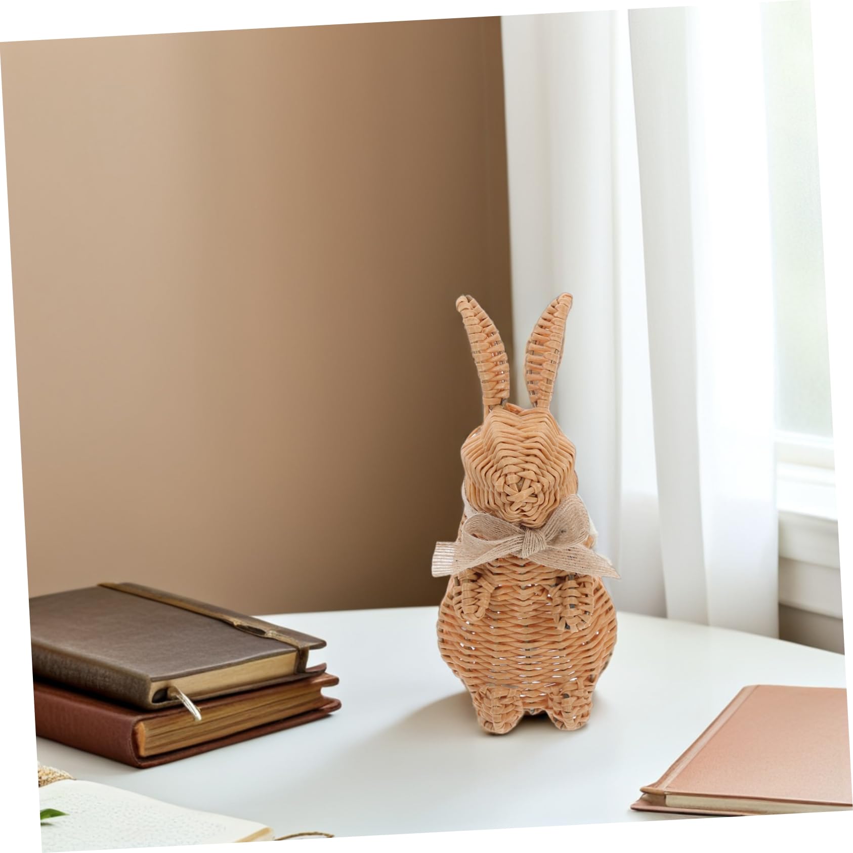 Levemolo Handgewebte Osterhasen Ornamente aus Pp mit Niedlichem Design Realistische Tischdekoration für Frühlingsparty und Wohnaccessoire Osterdeko