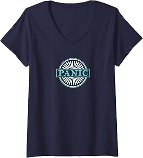 Women's Panic Retro Vintage Style Jam Music Design V-Neck T-Shirt