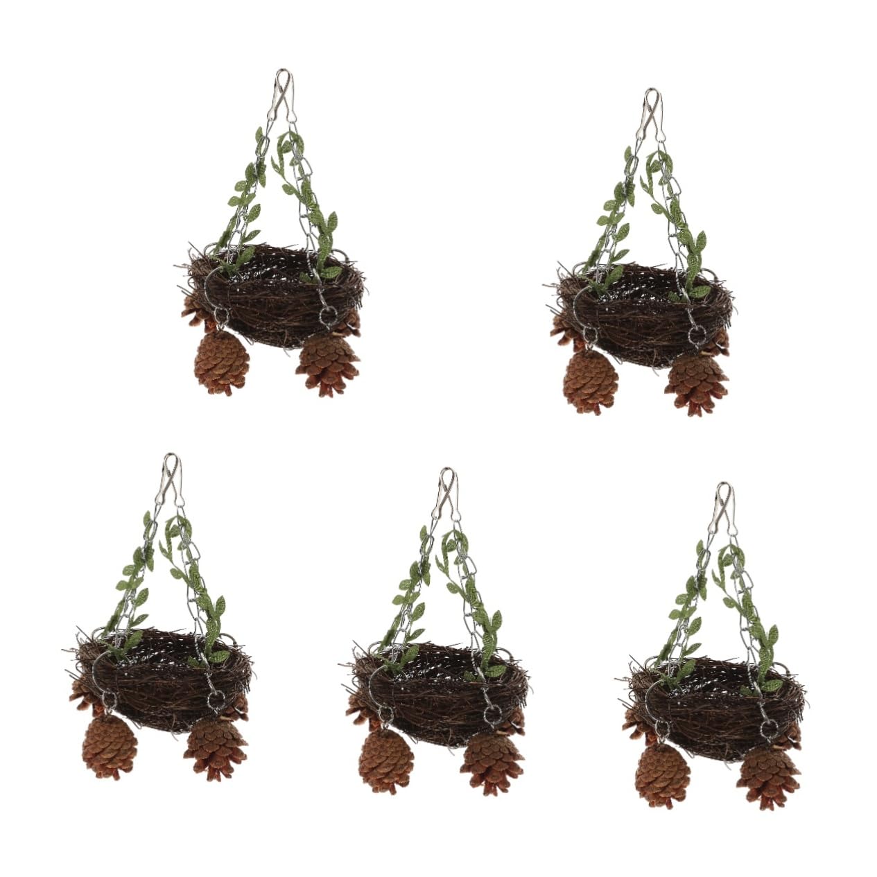 BESPORTBLE 5piezas De Ratán Natural para Pájaros Casa Colgante para Periquitos y Agapornis Accesorio De Jaula Diseño y Seguro para Un