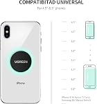 UGREEN Metal Plate for Magnetic Car Mount Cell Phone Magnet Holder with Strong Adhesive Sticker, 2 Round and 2 Rectangle Black